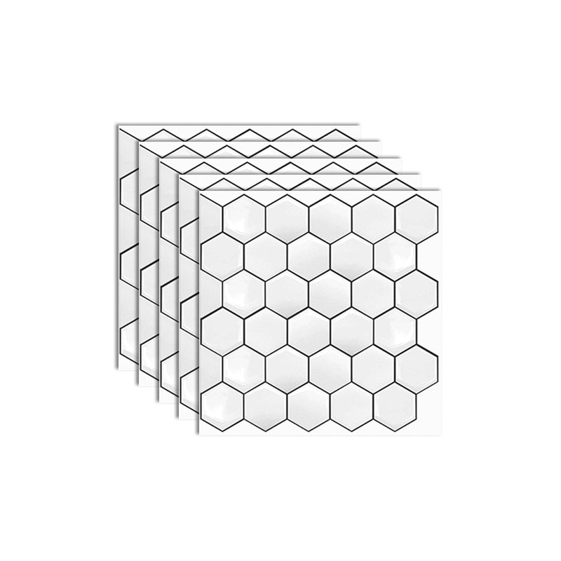 Square Peel and Stick Back Wall Modern Plastic Peel and Stick Back Wall