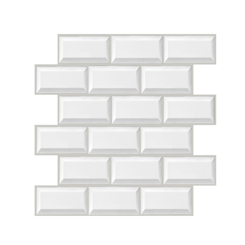 Plastic Peel-and-Stick Tiles Indoor Subway Tiles Wallpaper with Waterproof