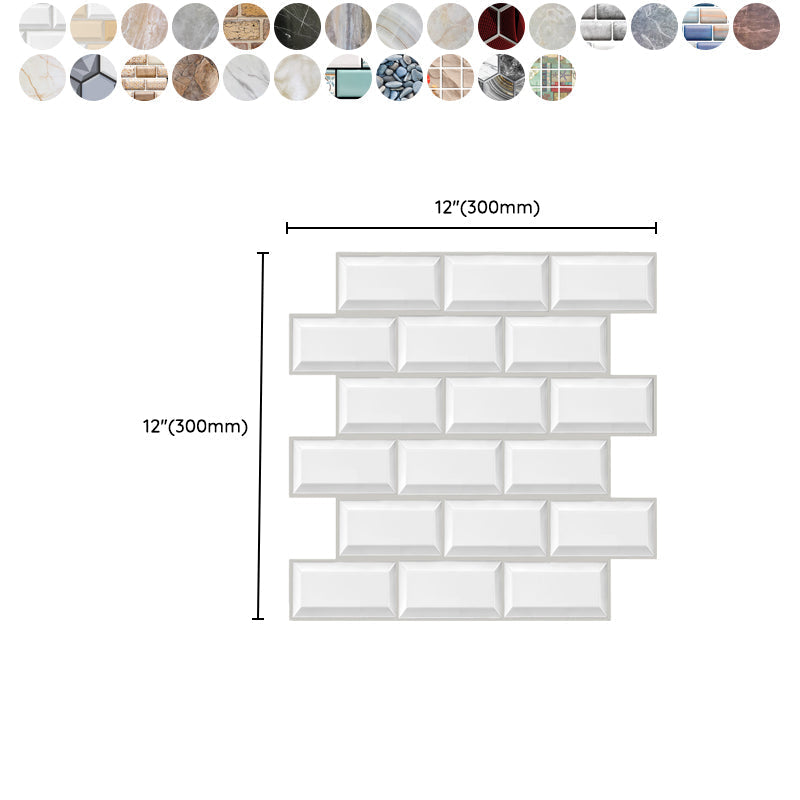 Plastic Peel-and-Stick Tiles Indoor Subway Tiles Wallpaper with Waterproof