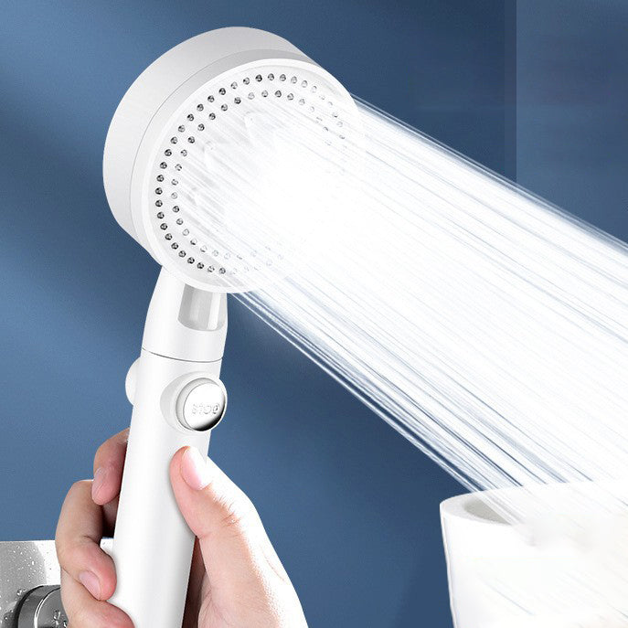 5 Sprays Shower Head Round Wall Mounted Plastic Wall Connector Holder Handheld Shower Head