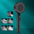 5 Sprays Shower Head Round Wall Mounted Plastic Wall Connector Holder Handheld Shower Head