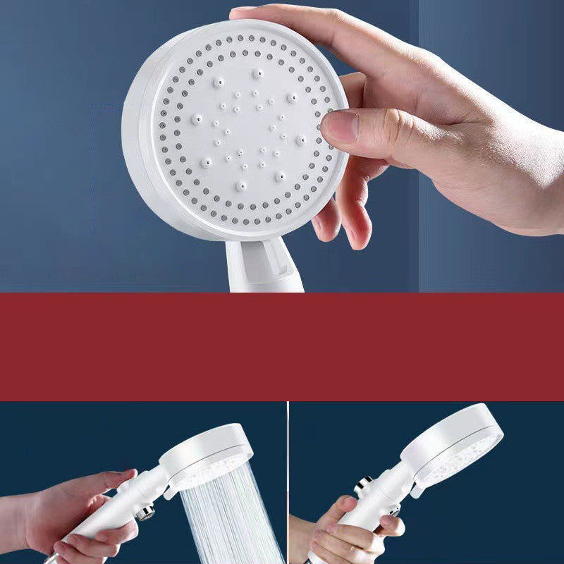5 Sprays Shower Head Round Wall Mounted Plastic Wall Connector Holder Handheld Shower Head