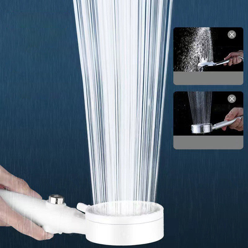 5 Sprays Shower Head Round Wall Mounted Plastic Wall Connector Holder Handheld Shower Head