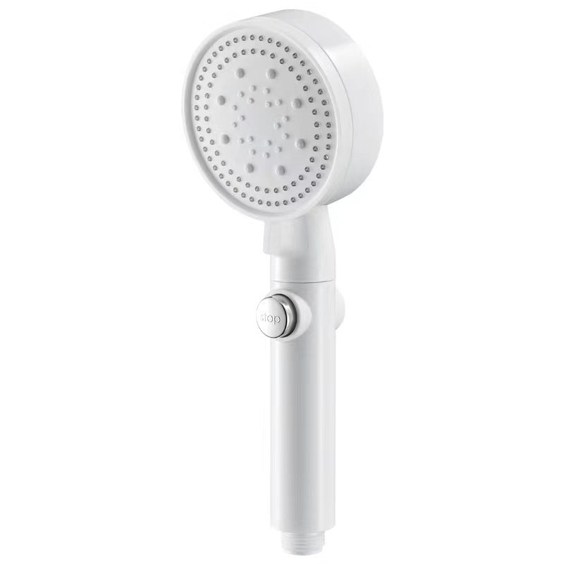 5 Sprays Shower Head Round Wall Mounted Plastic Wall Connector Holder Handheld Shower Head