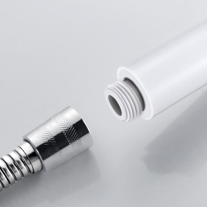 5 Sprays Shower Head Round Wall Mounted Plastic Wall Connector Holder Handheld Shower Head