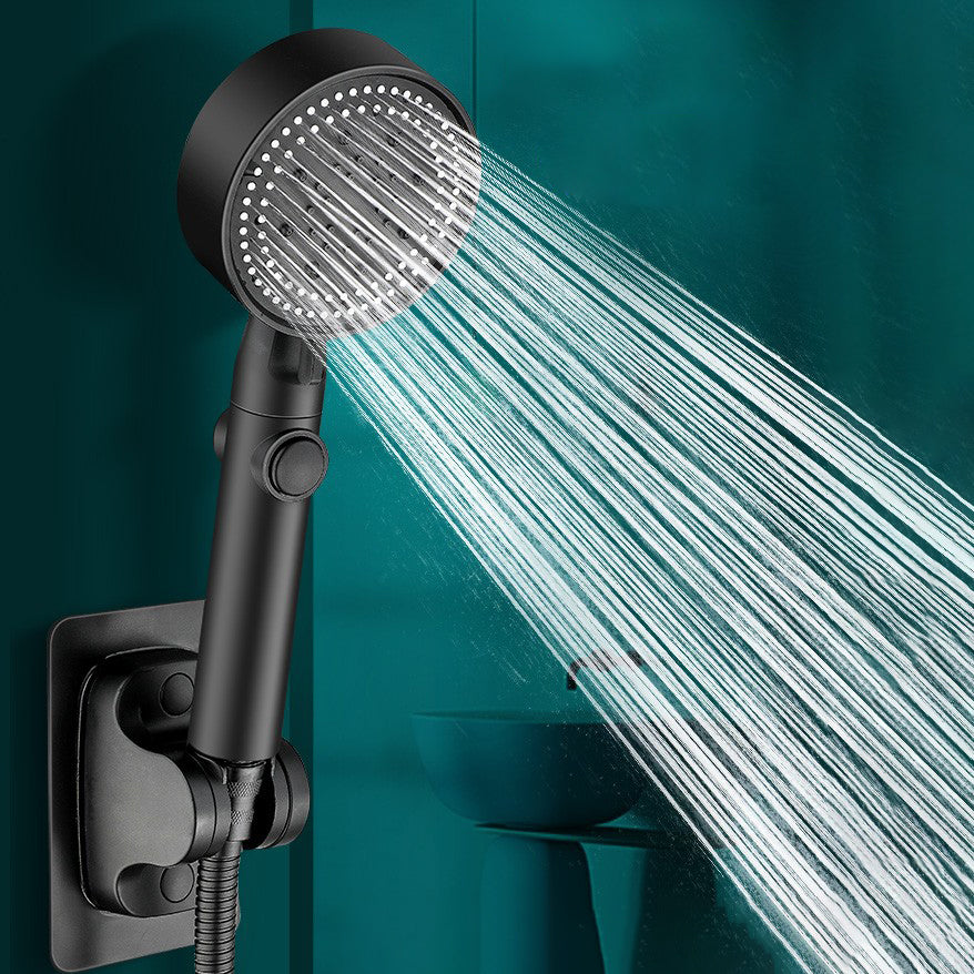 Round Handheld Showerhead Modern Plastic Head with Self-Cleaning