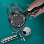 Round Handheld Showerhead Modern Plastic Head with Self-Cleaning
