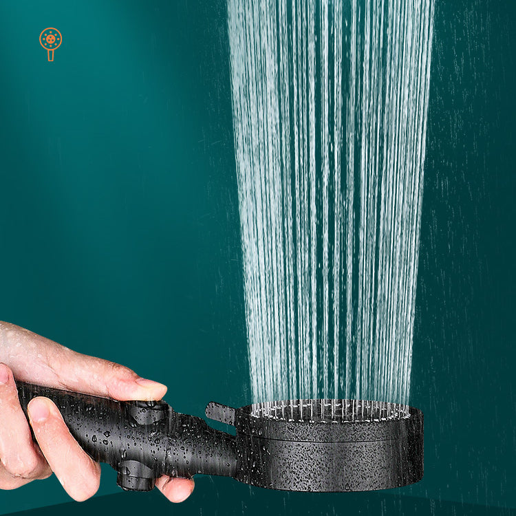 Round Handheld Showerhead Modern Plastic Head with Self-Cleaning