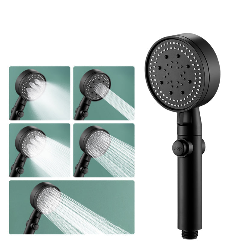 Round Handheld Showerhead Modern Plastic Head with Self-Cleaning