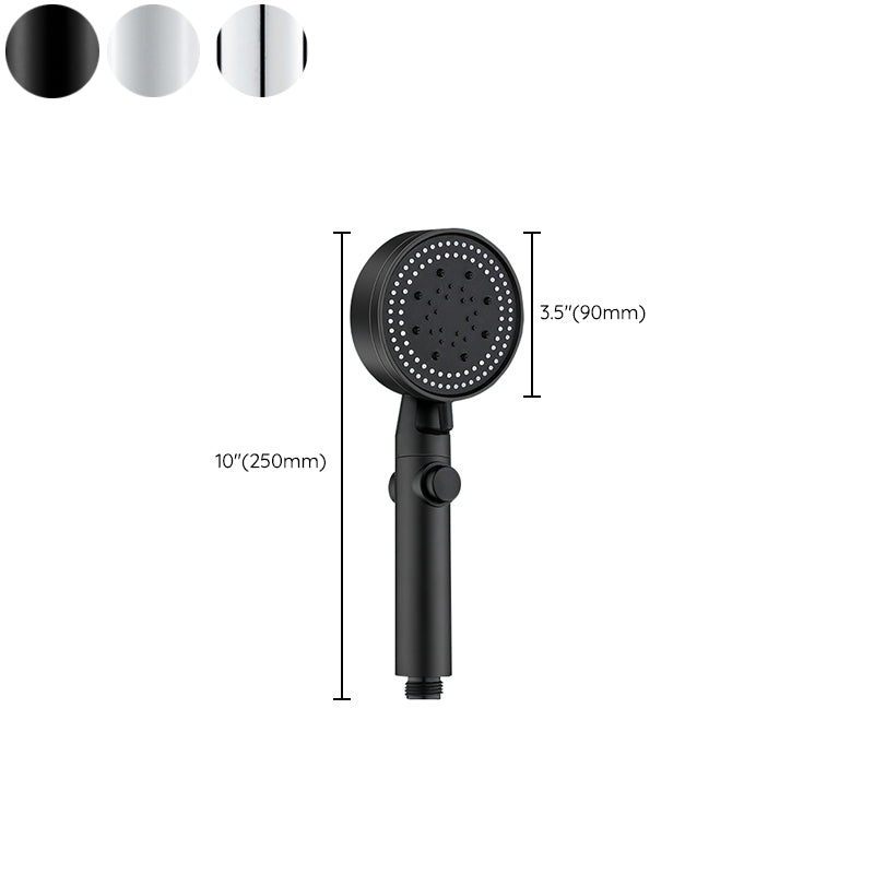 Round Handheld Showerhead Modern Plastic Head with Self-Cleaning