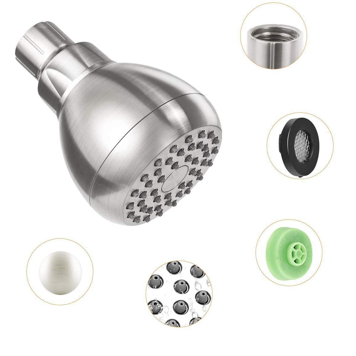 Modern Style Handheld Showerhead Wall Mount Round Standard Showerhead