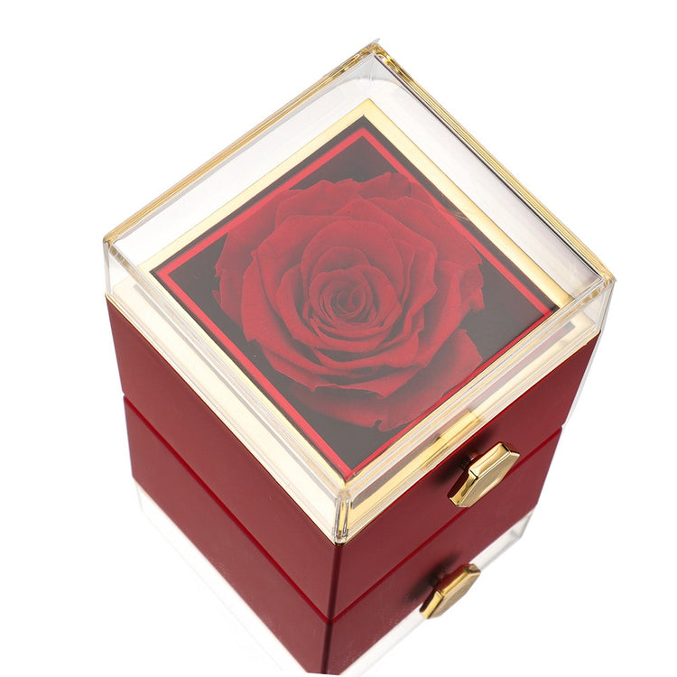 [Ideal Gift] Eternal Rose Box - With engraved necklace & artificial rose