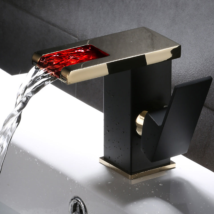 Basin Waterfall Outlet Single Lever Tap with LED Light