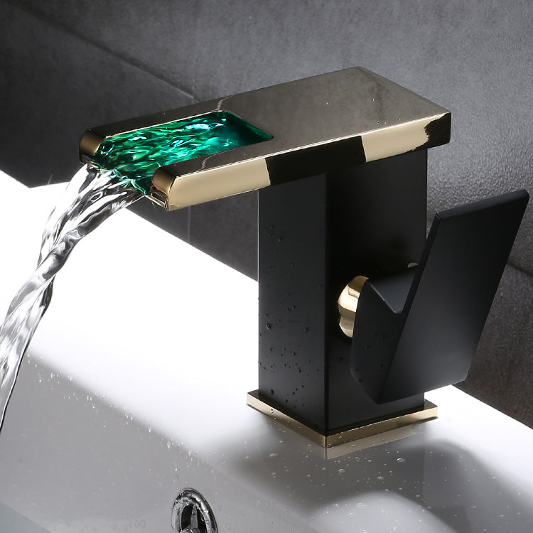 Basin Waterfall Outlet Single Lever Tap with LED Light