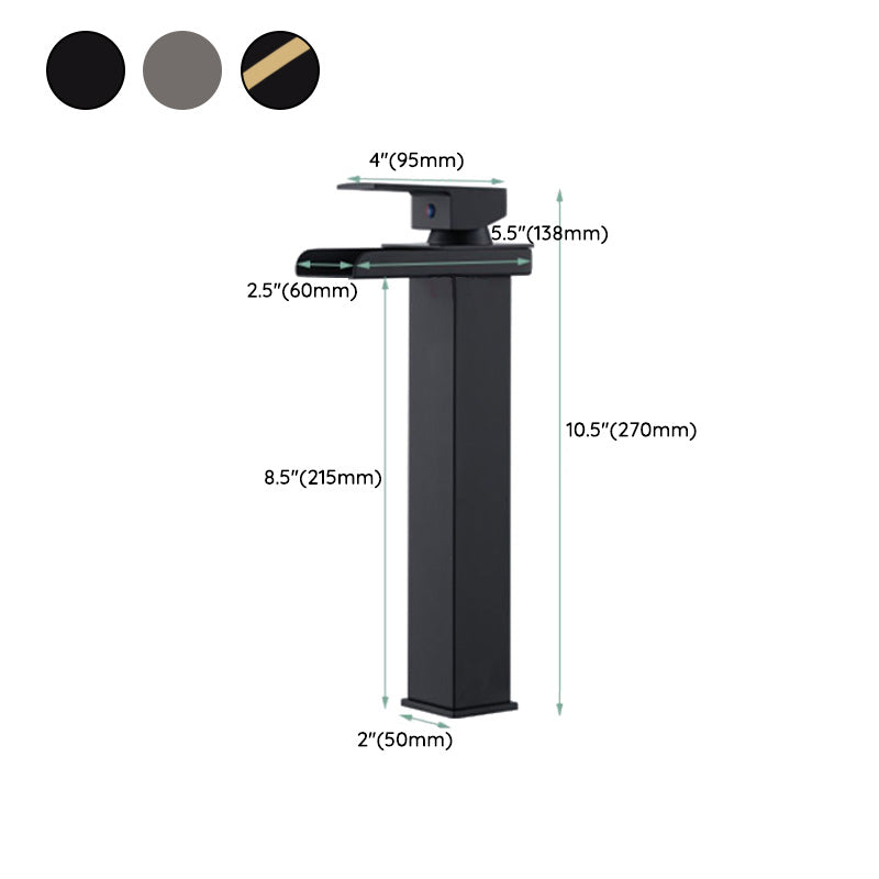 Basin Waterfall Outlet Single Lever Tap with LED Light