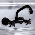Black Wall-Mounted Bathroom Faucet American Classic Widespread Sink Faucet