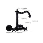 Black Wall-Mounted Bathroom Faucet American Classic Widespread Sink Faucet