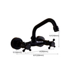 Black Wall-Mounted Bathroom Faucet American Classic Widespread Sink Faucet