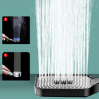Contemporary Handheld Supercharged Showerhead Square 3 Settings Spray Head