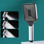 Contemporary Handheld Supercharged Showerhead Square 3 Settings Spray Head
