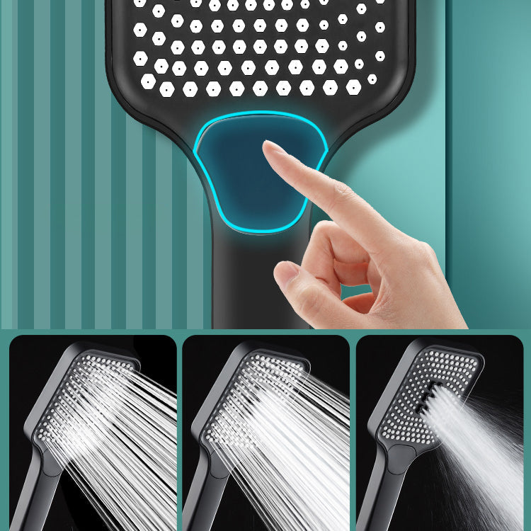 Contemporary Handheld Supercharged Showerhead Square 3 Settings Spray Head