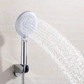 Silver Shower Head Combo Metal Modern 5 Spray Pattern Shower Heads