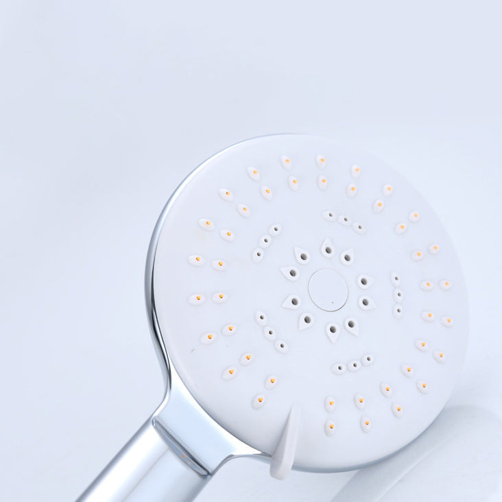 Silver Shower Head Combo Metal Modern 5 Spray Pattern Shower Heads