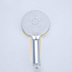 Silver Shower Head Combo Metal Modern 5 Spray Pattern Shower Heads