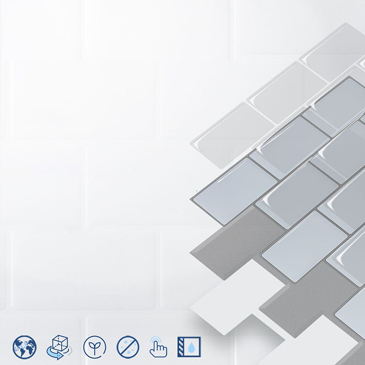 Square Peel-and-Stick Tiles Plastic Indoor Peel & Stick Subway Tile
