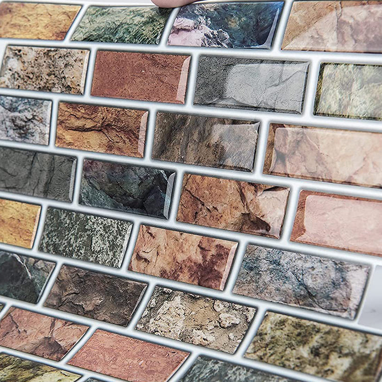 Square Peel-and-Stick Tiles Plastic Indoor Peel & Stick Subway Tile