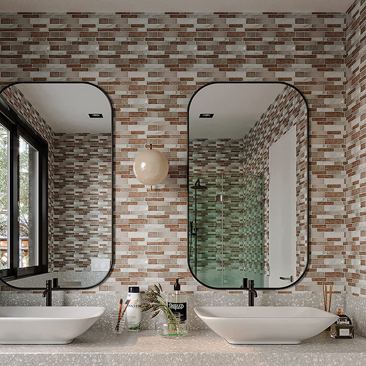 Square Peel-and-Stick Tiles Plastic Indoor Peel & Stick Subway Tile