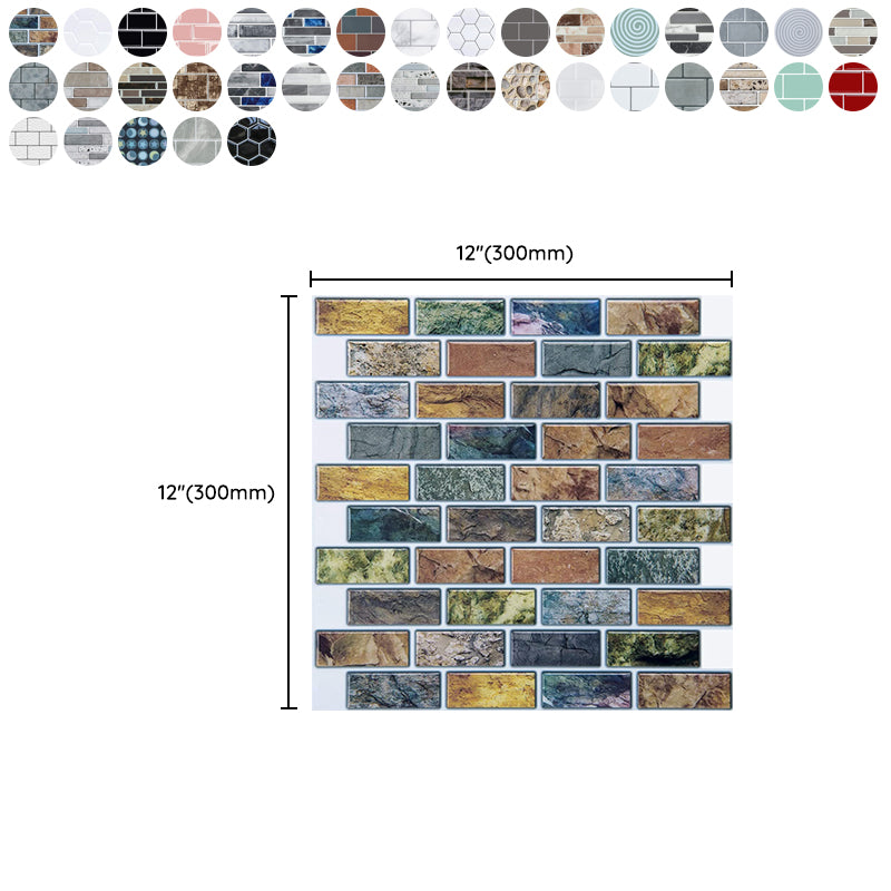 Square Peel-and-Stick Tiles Plastic Indoor Peel & Stick Subway Tile