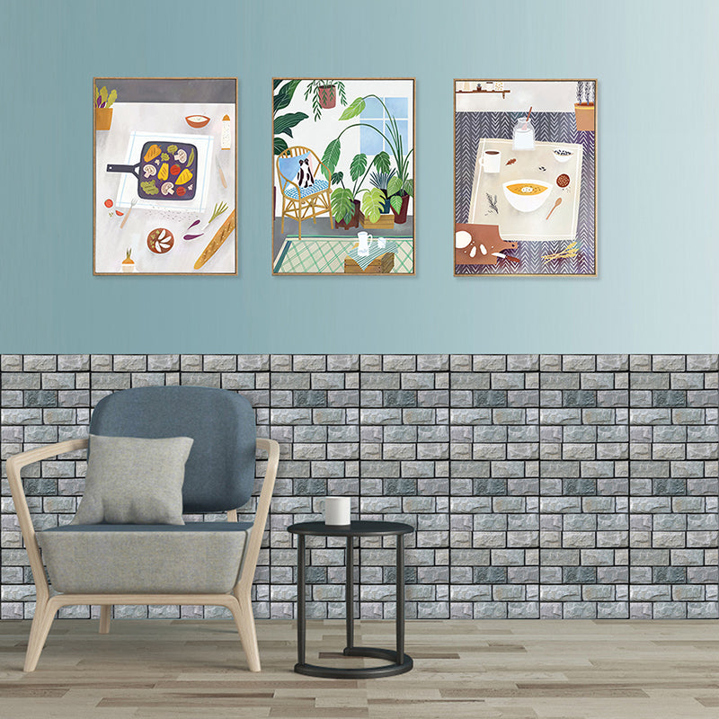 Plastic Peel & Stick Subway Tile 3D Subway Tile with Slip-Resistant Surface