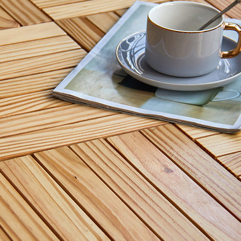 7-Slat Square Wood Terrace Tiles Laying Pattern Outdoor Terrace Tiles