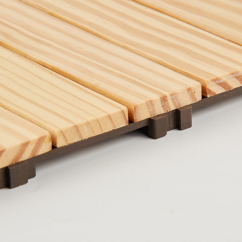 7-Slat Square Wood Terrace Tiles Laying Pattern Outdoor Terrace Tiles