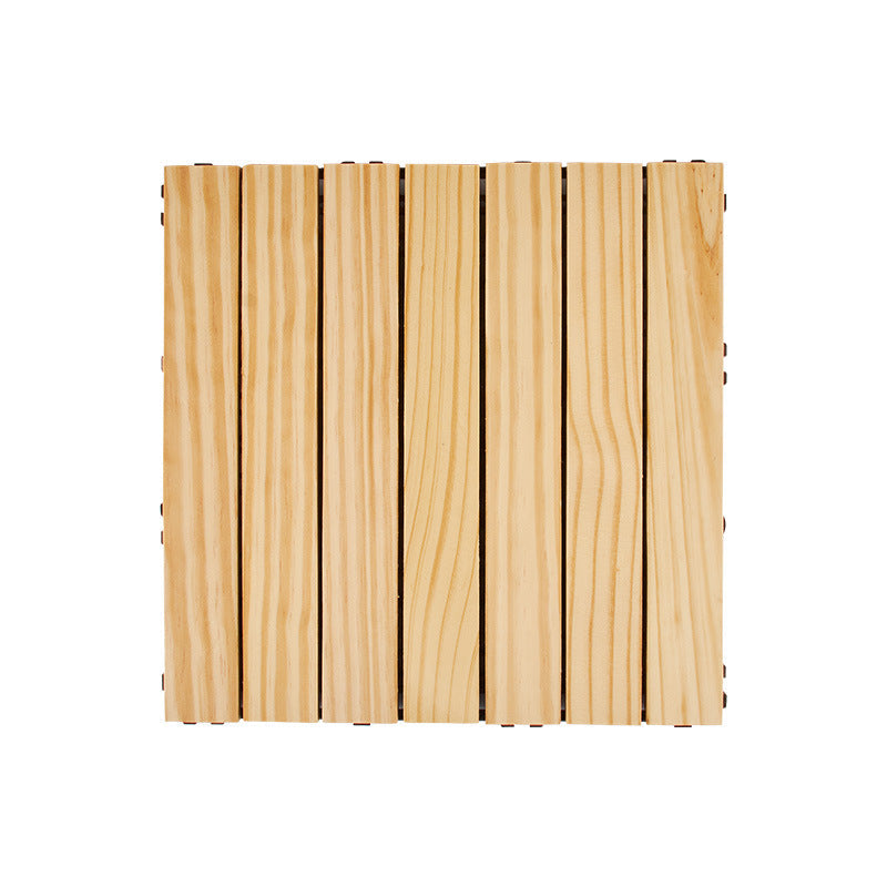 7-Slat Square Wood Terrace Tiles Laying Pattern Outdoor Terrace Tiles