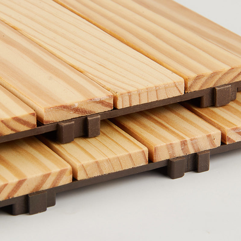 7-Slat Square Wood Terrace Tiles Laying Pattern Outdoor Terrace Tiles