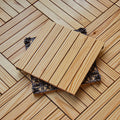 7-Slat Square Wood Terrace Tiles Laying Pattern Outdoor Terrace Tiles