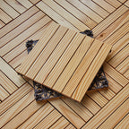 7-Slat Square Wood Terrace Tiles Laying Pattern Outdoor Terrace Tiles