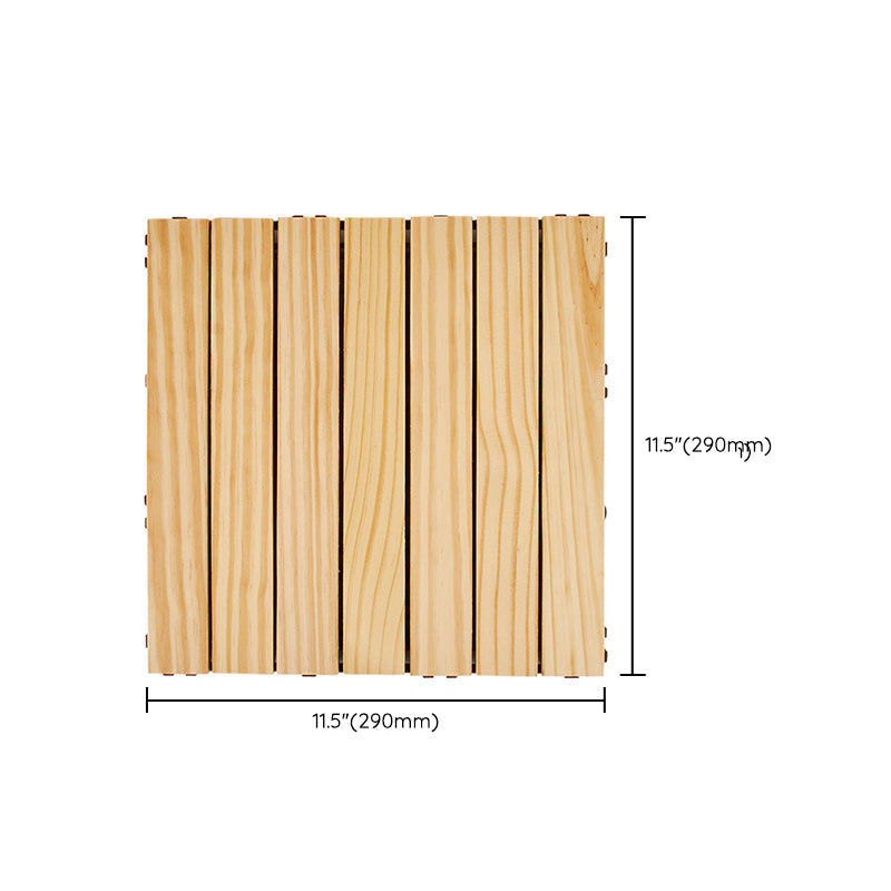 7-Slat Square Wood Terrace Tiles Laying Pattern Outdoor Terrace Tiles