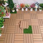 Waterproof Decking Board Strips Composite Square Outdoor Decking Tile Terrace