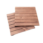 7-Slat Square Wood Floor Tiles Click Installation Outdoor Floor Tiles