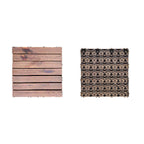 7-Slat Square Wood Floor Tiles Click Installation Outdoor Floor Tiles
