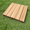 Teak-Finish 5-Slat Square Wooden Floor Tiles Connection Garden Tiles