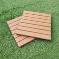 Yellow 6-Slat Square Wood Floor Tiles Click System Floor Tiles