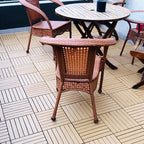 Yellow 6-Slat Square Wood Floor Tiles Click System Floor Tiles
