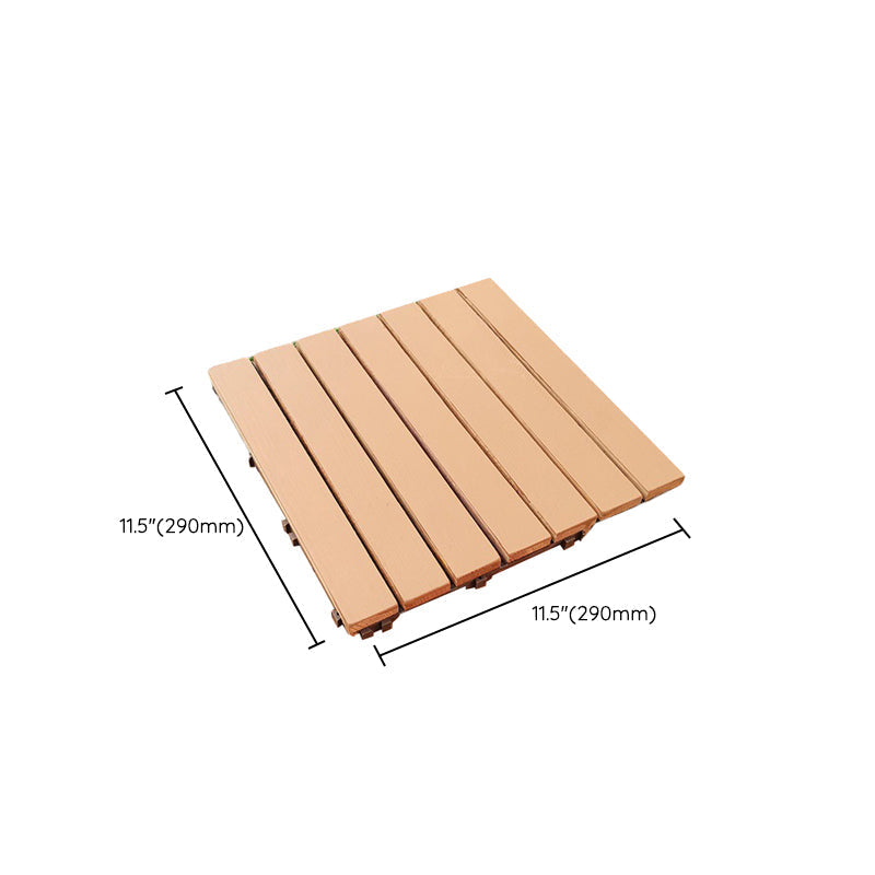 Yellow 6-Slat Square Wood Floor Tiles Click System Floor Tiles