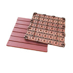 Red 6-Slat Square Wood Deck Tiles Snap-Fit Installation Floor Tiles