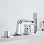 Bathroom faucet lever handle brass handheld shower sink faucet