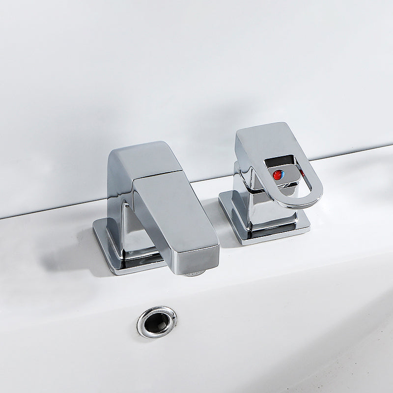 Bathroom faucet lever handle brass handheld shower sink faucet